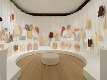 Installation view of Mood of the moment: Gaby Aghion and the house of Chloé at the Jewish Museum, NY...