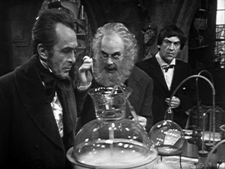 A Victorian inventor knowing a suspicious amount about time travel was done on Doctor Who in 1967.
