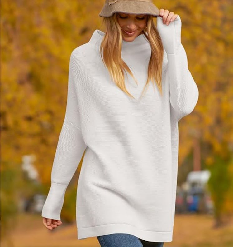 Prinbara Mock Neck Slouchy Tunic