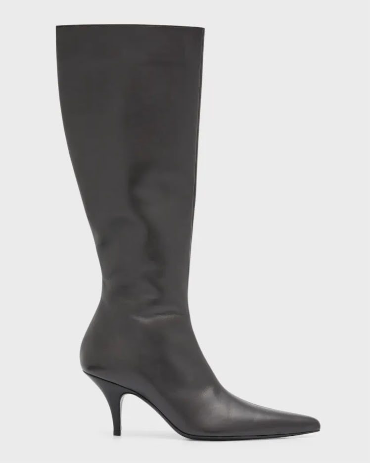Sling Leather Stiletto Mid Boots