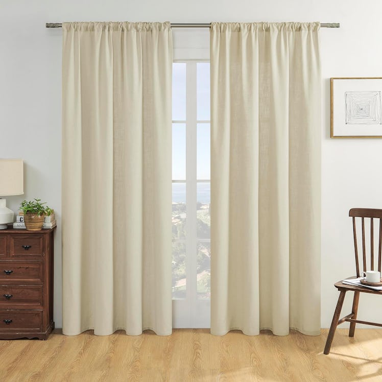 Joydeco Linen Curtains 2 Panels