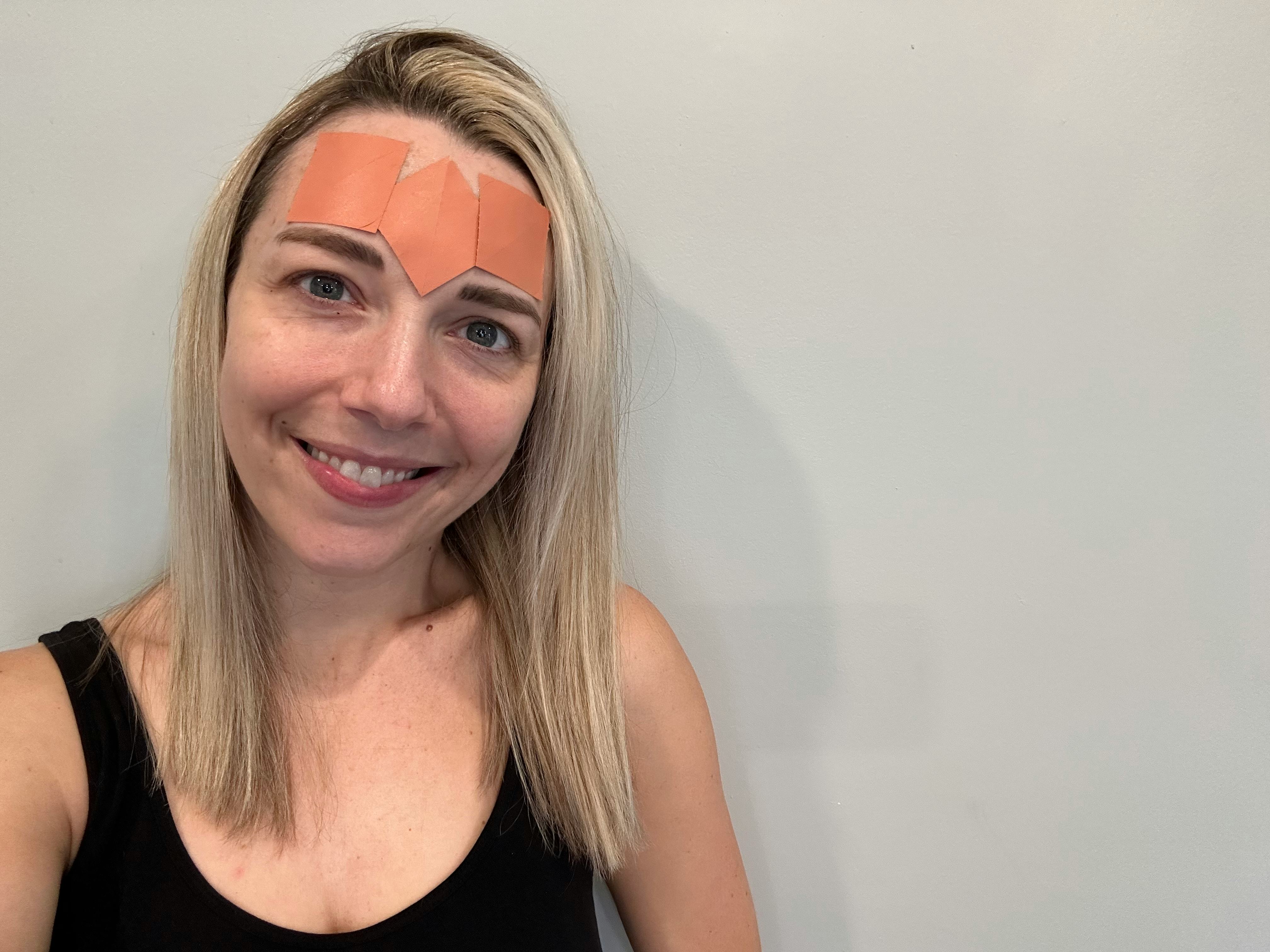 Reviewing Frownies wrinkle patches.