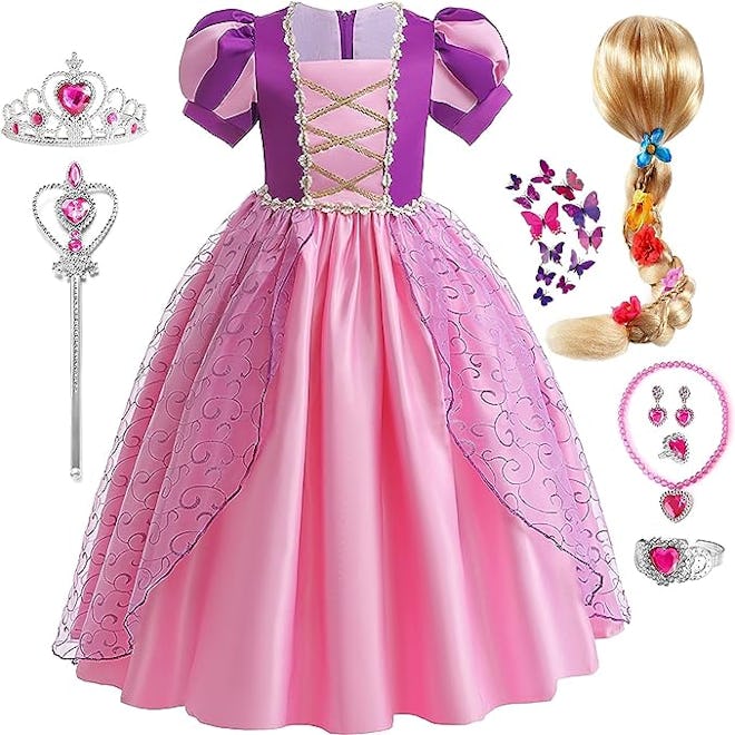 Girls Rapunzel Dress Princess Dress Up Costume 
