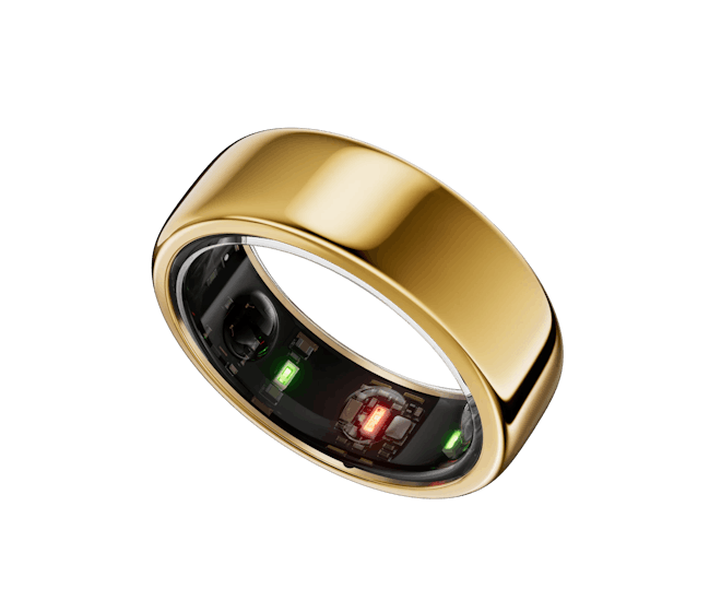 Gold Oura ring health tracker in an oura ring review