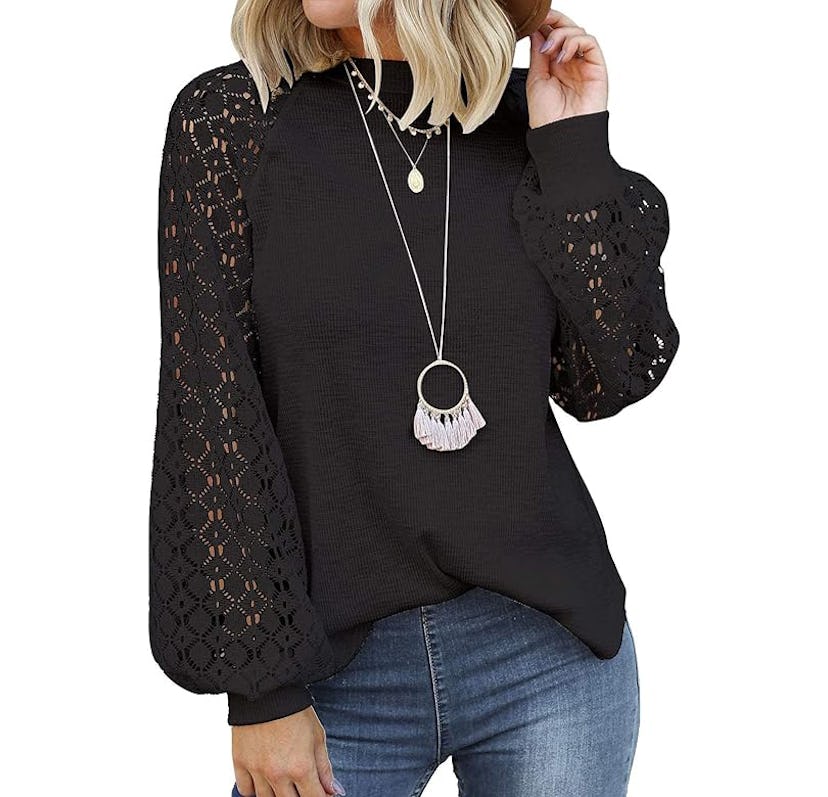 MIHOLL Long Sleeve Lace Blouse