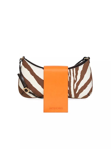 Le Bisou Zebra-Print Leather Shoulder Bag