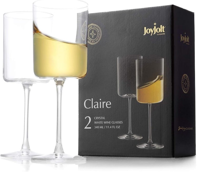 JoyJolt White Wine Glass Set