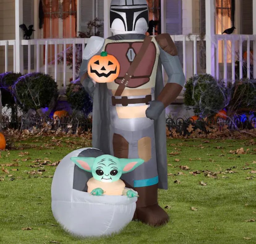 Home Depot's Halloween inflatables for 2023 include a Baby Yoda and Mandalorian decoration.