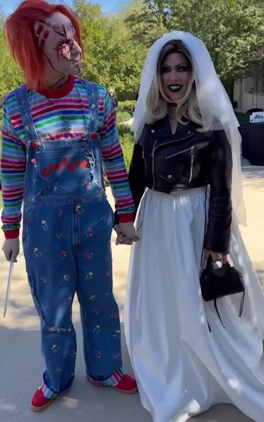Travis Barker and Kourtney Kardashian as Chucky and the Bride of Chucky