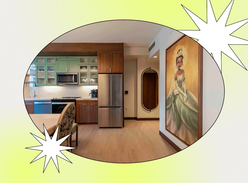 The Disney Princess and the frog villa at Disneyland has details inspired by the movie.