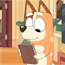 Bandit with a checklist in 'Bluey.'