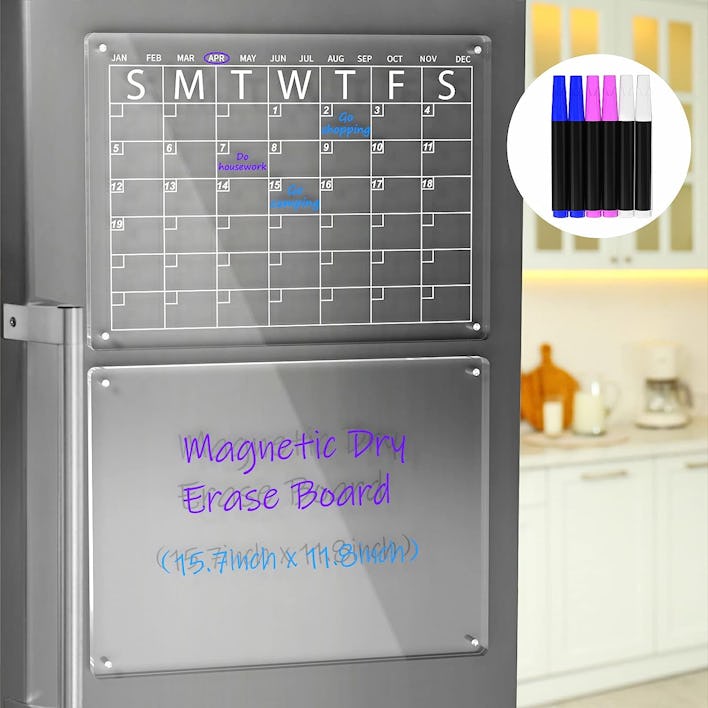 AITEE Acrylic Magnetic Dry Erase Board and Calendar