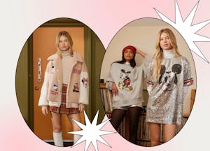 The Forever 21 and Disney holiday collection has sequin Mickey Mouse crewnecks and jackets. 