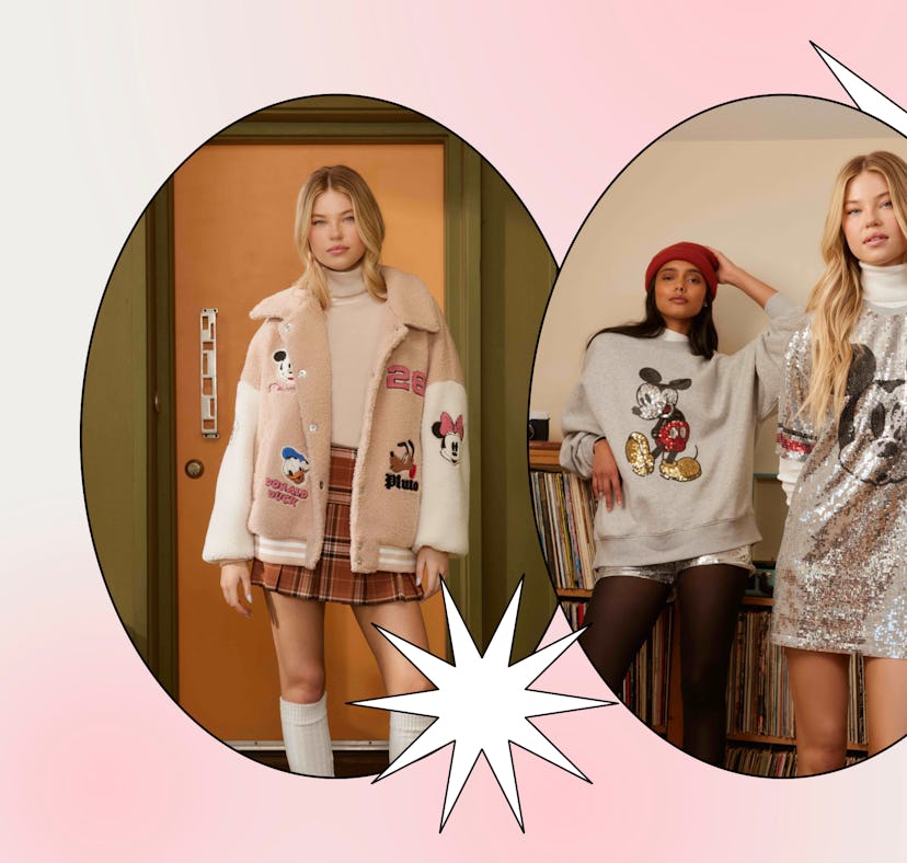 The Forever 21 and Disney holiday collection has sequin Mickey Mouse crewnecks and jackets.