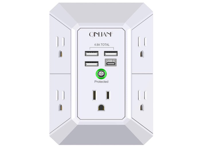QINLIANF 5-Outlet Wall Charger & Surge Protector