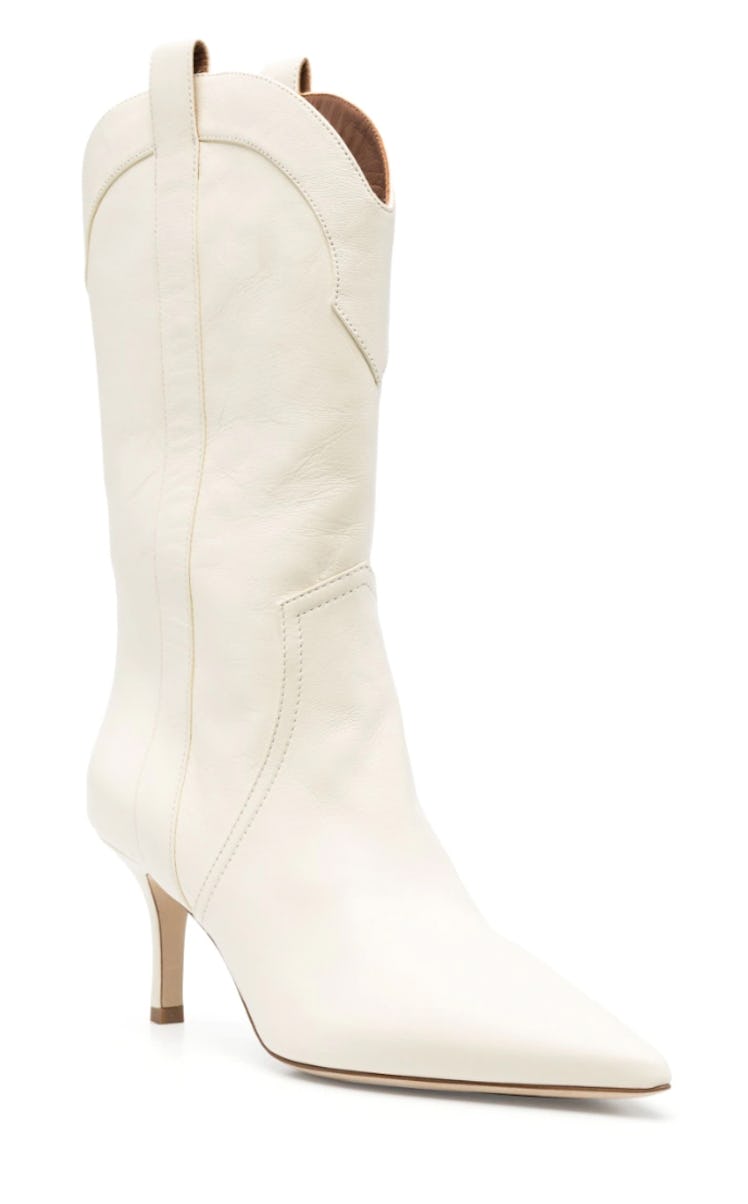 white stiletto heel cowboy boots