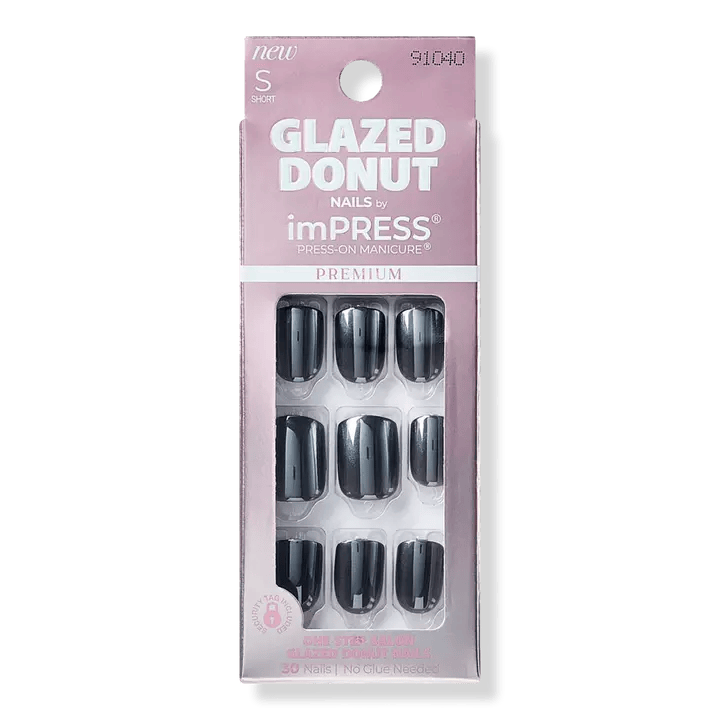 Kiss imPRESS Glazed Donut Press-On Manicure In Onyx Glazed