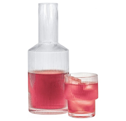 Red Co. Glass Bedside Water Serving Carafe