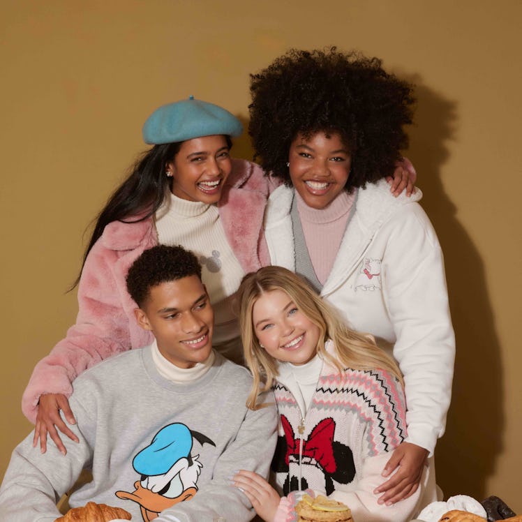 The Forever 21 x Disney holiday collection has crewnecks with characters like Mickey Mouse and Donal...
