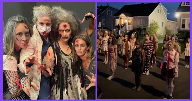 A group of moms in Connecticult transforms into zombies each Halloween for a good cause.