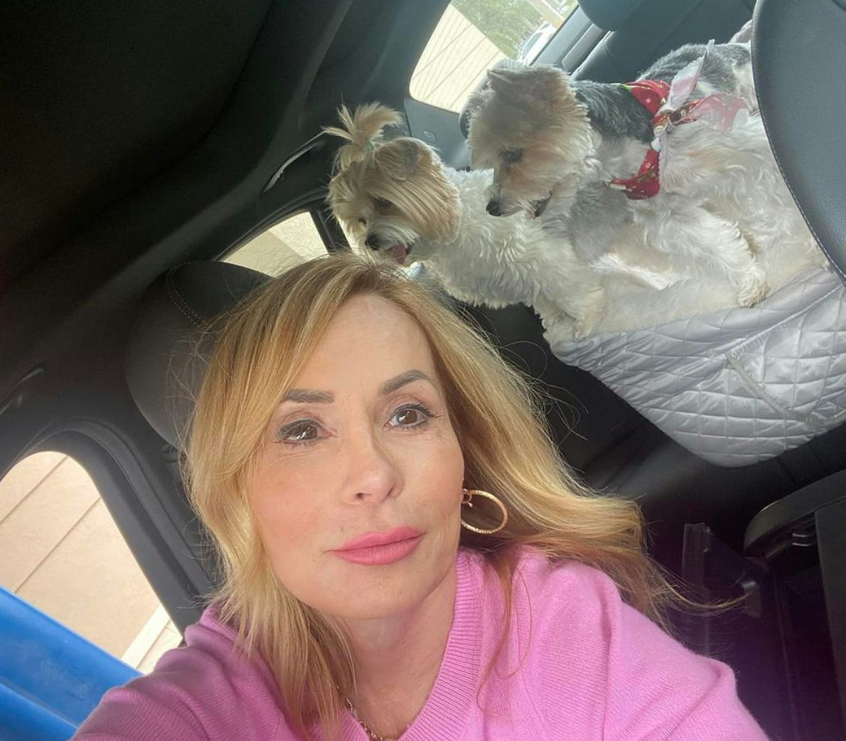 April from &lsquo;The Golden Bachelor&rsquo; and her dogs. Screenshot via Instagram