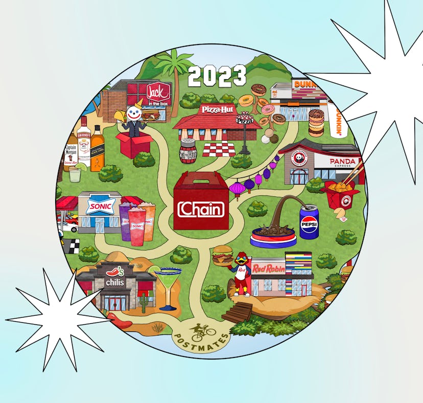 Friends enjoying eating hamburgers together, like at ChainFEST in Los Angeles.