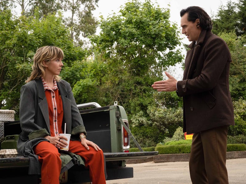 (L-R): Sophia Di Martino as Sylvie and Tom Hiddleston as Loki in Marvel Studios' LOKI, Season 2.