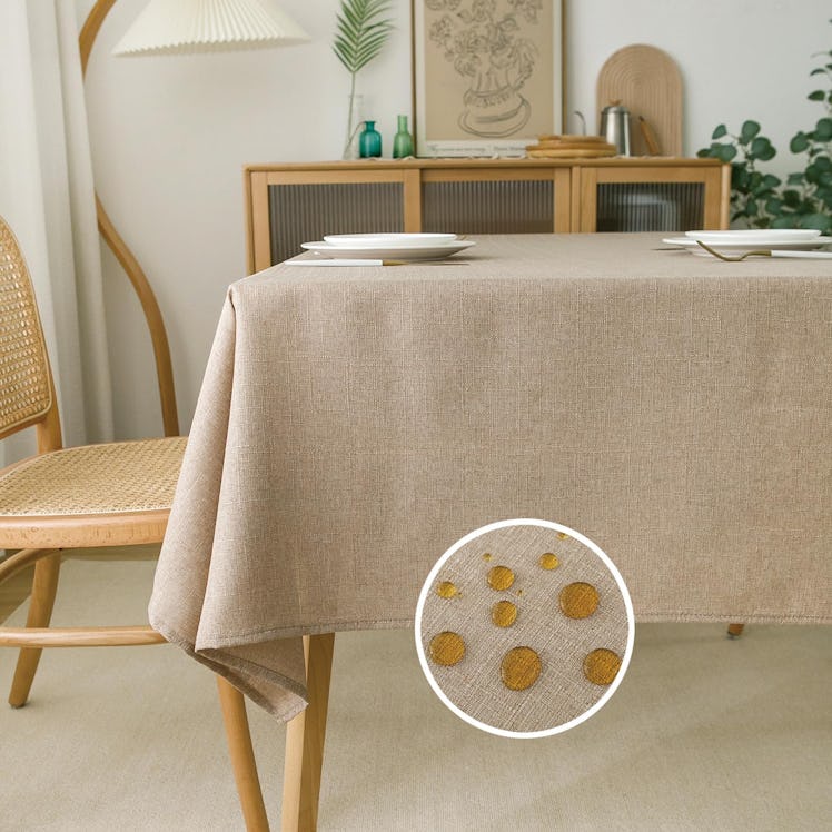 NLMUVW Natural Linen Table Cloth