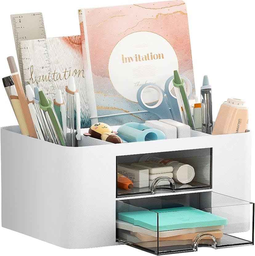 Marbrasse Pen Organizer with 2-Drawers