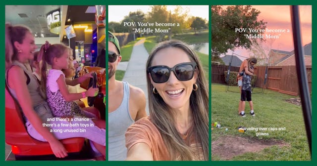 Moms are opening up about how it feels to be a "middle mom" with kids ages 5-12.