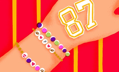 amazon e-gift card with a hand on it, an 87 on the hand and friendship bracelets on the wrist