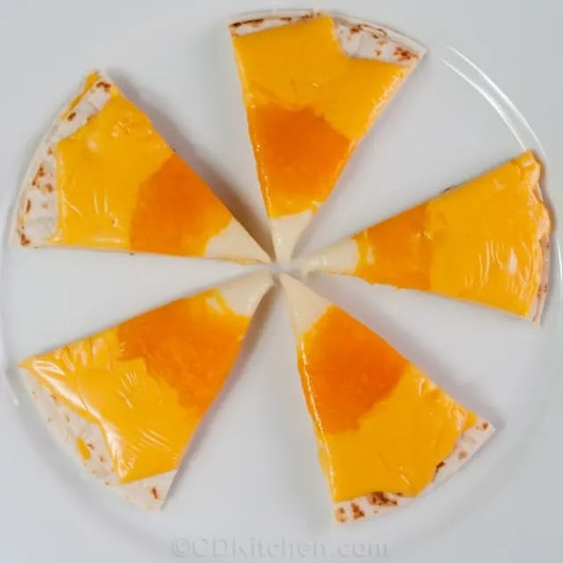 Candy corn quesadillas, a cute Halloween lunch idea for kids