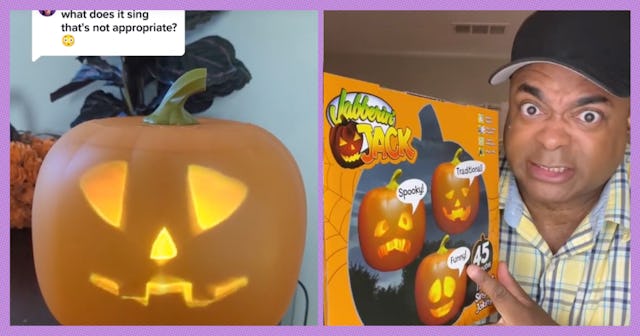 Jabberin' Jack is a pumpkin Halloween decoration that sings a lounge song that is more than a little...