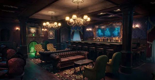 This is an artist's rendering of the proposed Haunted Mansion bar and lounge that will reside on Dis...