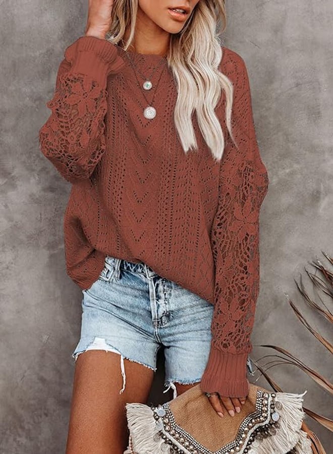 AlvaQ Lace Crochet Sweater