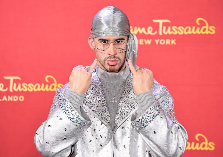 The wax figures of Bad Bunny are revealed for Madame Tussauds New York and Madame Tussauds Orlando a...