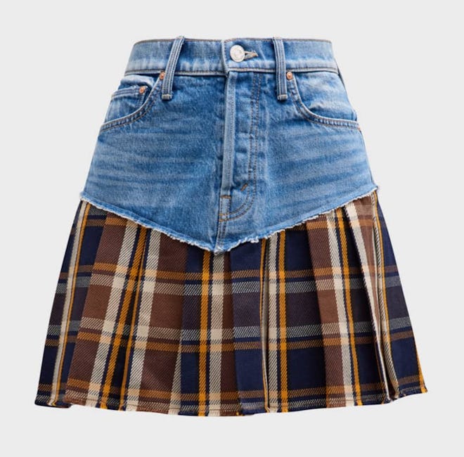 MOTHER The Fluff and Fold Pleated Mini Skirt
