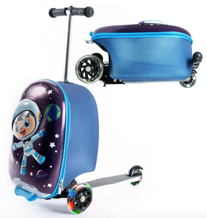 Kiddietotes Yeti Monster Hard Shell Scooter Ride-On Suitcase for Kids