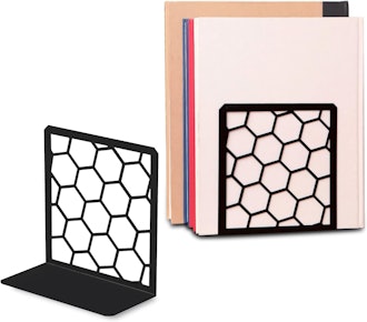 GEOMOD Geometric Black Honeycomb Bookend Shelves