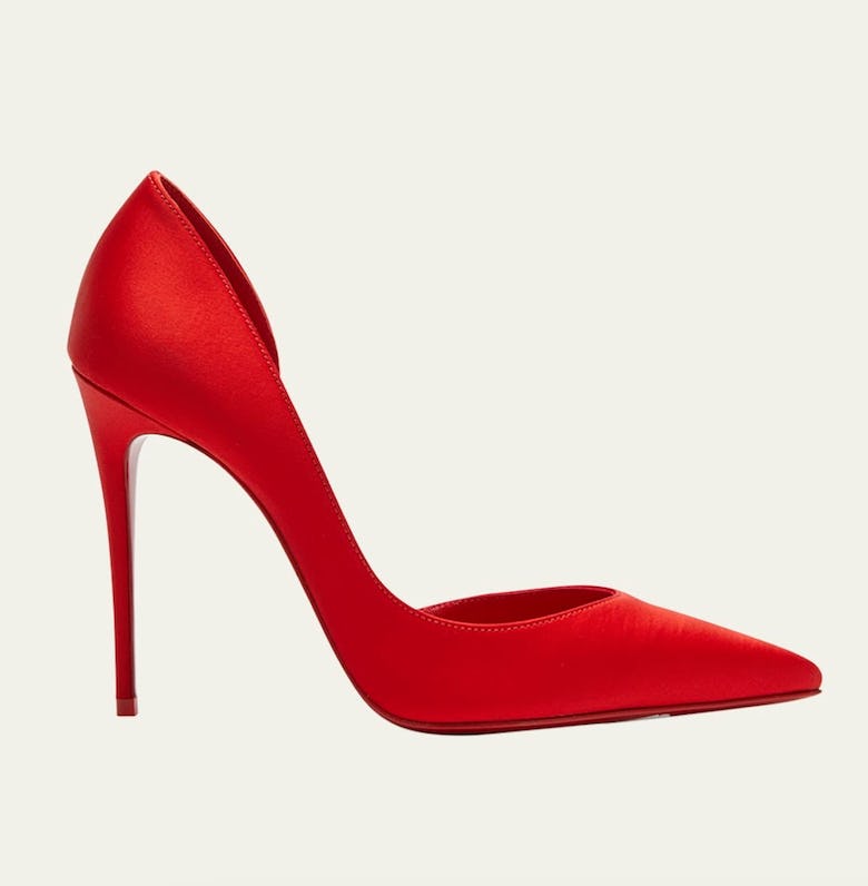 Iriza Silk Half-d&rsquo;Orsay Red Sole Pumps