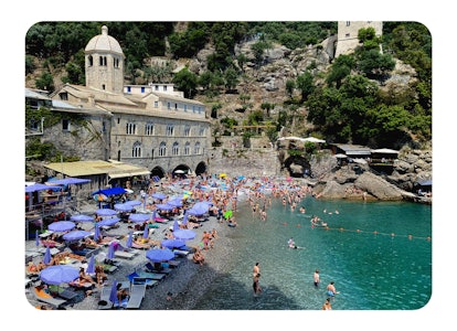 a beach in the Italian Riviera, a great family travel destination