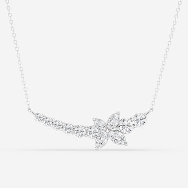 Marquise Lab Grown Diamond Curved Butterfly Fashion Necklace
