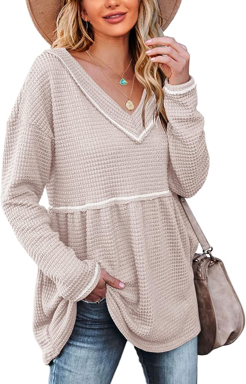 Chang Yun Waffle Tunic Top