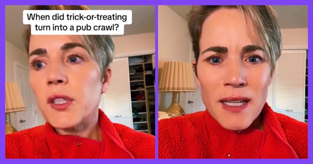 One mom on TikTok is wondering if parents have always drank alcohol on Halloween night or a product ...