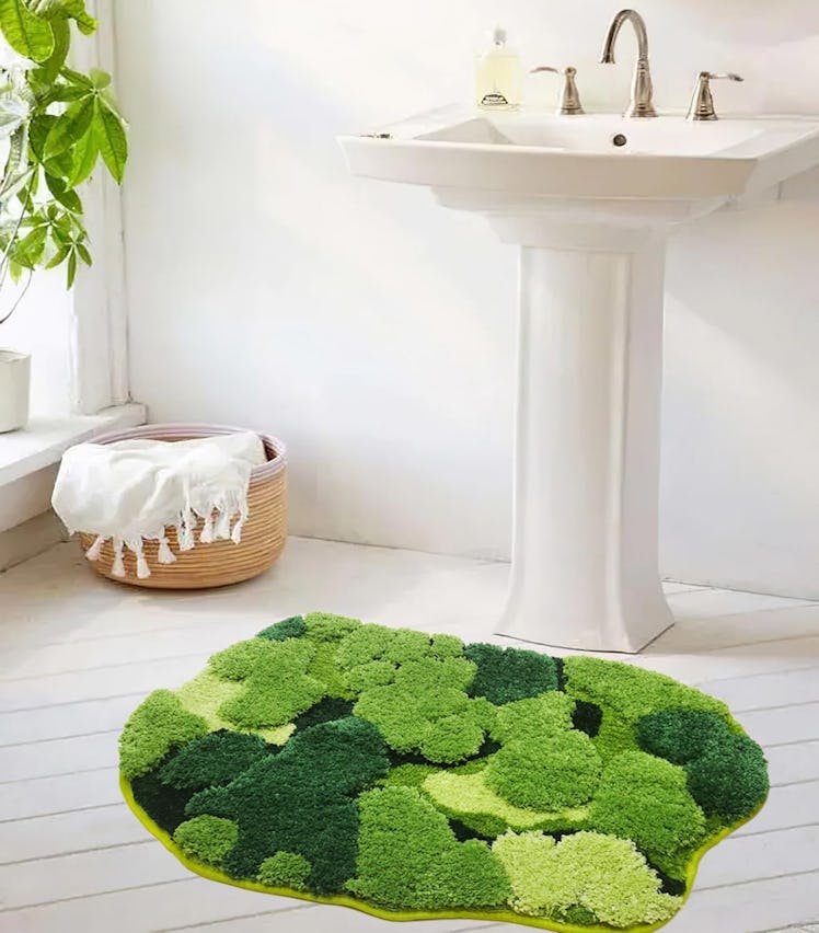 Hifuwan Green Moss Shag Bathroom Rug