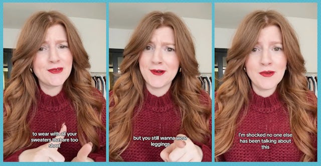 A TikToker touts the virtues of Amazon's easy and affordable half-shirt.