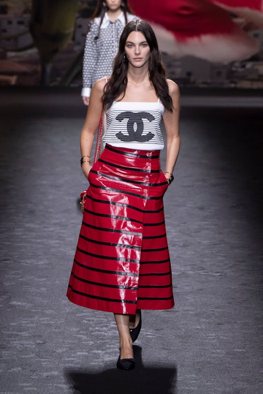 Vittoria Ceretti walks the runway during the Chanel Ready to Wear Spring/Summer 2024 fashion show as...