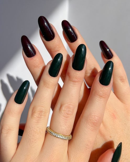 Dark nail polish