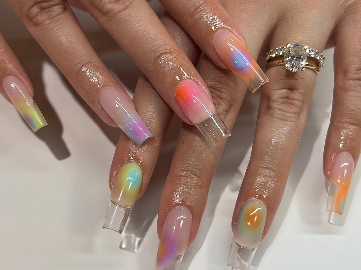 Glamorous 4‑Layer Crystal Acrylic Nails