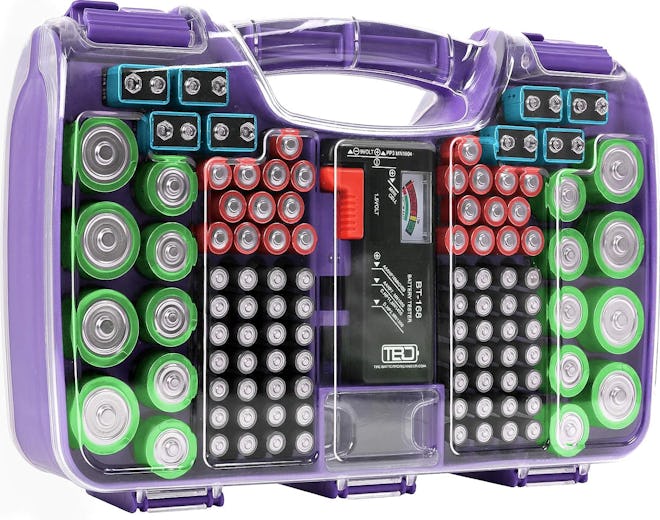 THE BATTERY ORGANISER Battery Storage Case With Tester